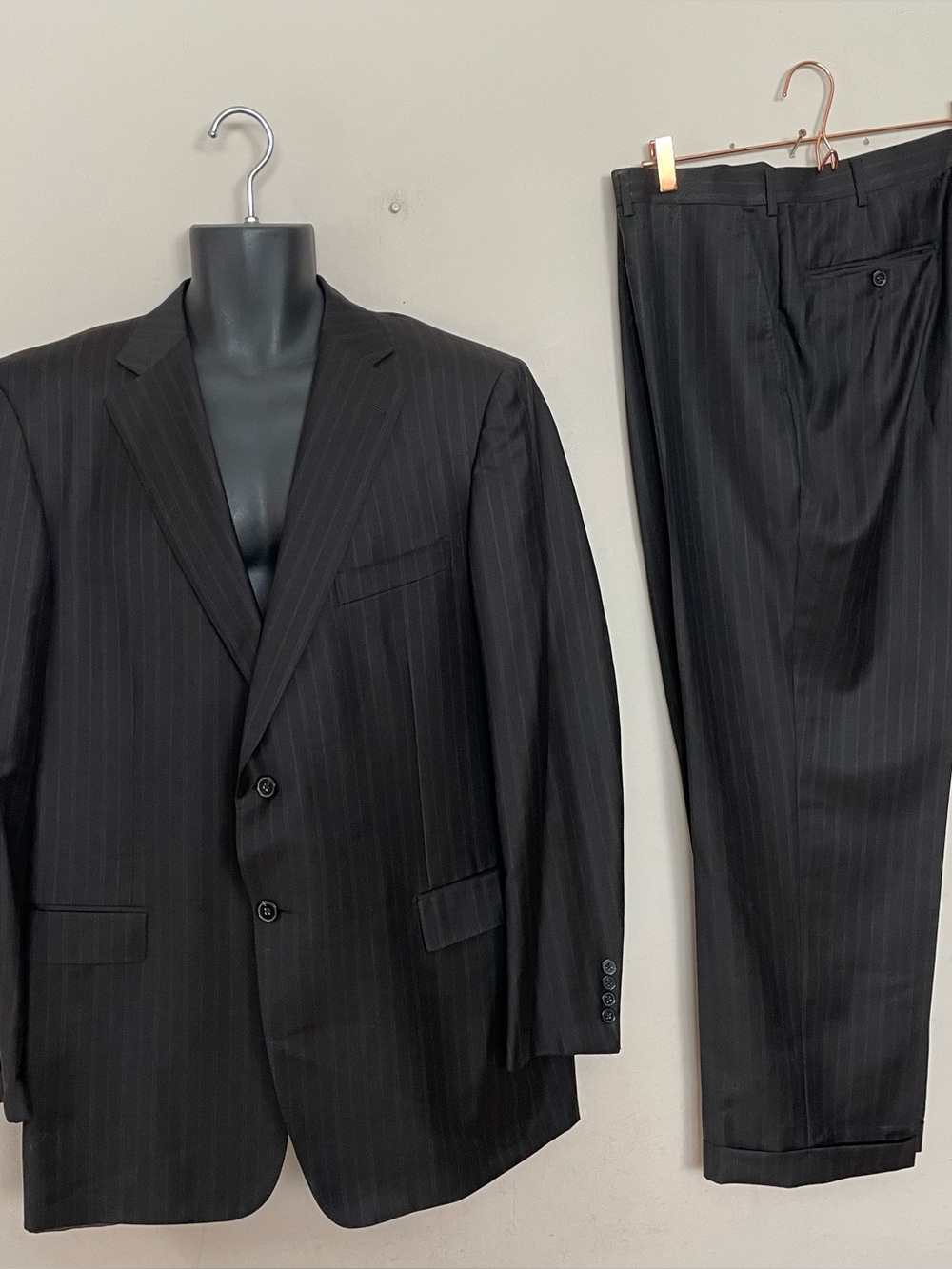 ERMENEGILDO ZEGNA Brown Pinstripe TRANSEASONAL Sport Jacket Pants DESIGNER SUIT